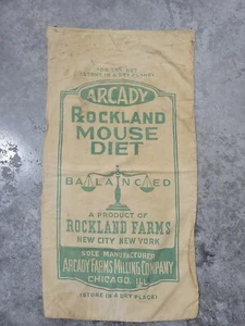 Raro De Colección Arcady Rockland Mouse Dieta Lona Saco de Alimentación Bolsa Ratones Laboratorio Granja - Imagen 1 de 11