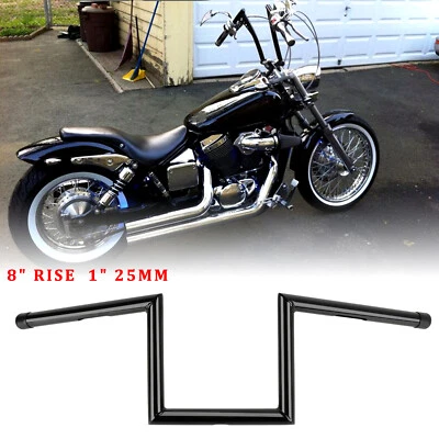 Handlebar 1" 25mm 8" Rise Z-Bar For Honda Shadow Aero Spirit VT 1000 750 VLX 600 Foto 1 de 4