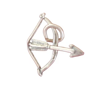 Sterling Silver Bow And Arrow Charm Cupid Eros Love Romance Valentine Indian - Picture 1 of 2