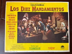 Vintage mexikanische THE TEN COMMANDMENTS CHARLTON HESTON Lobbykarte AUS DEN 1950ERer Jahren - Bild 1 von 4
