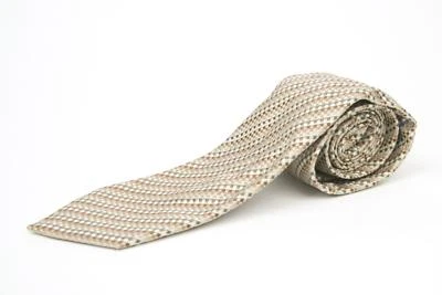 Corbata clásica 100 % seda Burberry London $210 nueva dorada gris blanca a rayas a cuadros Foto 1 de 3