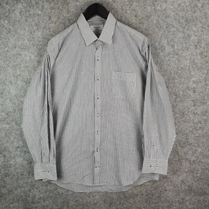 Van Heusen Shirt Mens 2XL White Black Striped Button Up Long Sleeve Collared - Picture 1 of 10