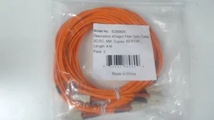 Pack of 3: Fiber Optic Cable SC / SC Multimode Duplex 62.5/125 - Orange - Picture 1 of 2