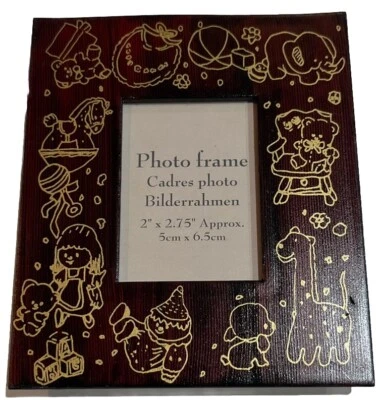 2" X 2.75" Photo Frame 2 Pack Plastic Red Blue Gold Baby Infant Toddler Toys - Image 1 of 2