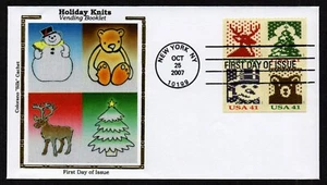 USA, SCOTT # 4211-4214, COLORANO SILK FDC COVER OF CHRISTMAS KNITS, YEAR 2007 - Picture 1 of 1