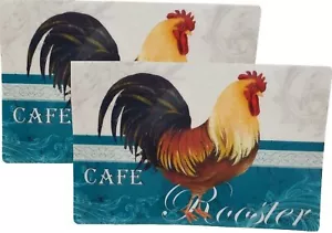 Set 2 tovagliette semitrasparenti testurizzate in plastica (12"x18") GALLO CAFFÈ SU ACQUA, REGGISENO - Foto 1 di 14