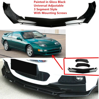 Add-on Universal For Nissan 300ZX 1990-1996 Front Bumper Lip Spoiler Splitter Foto 1 de 4