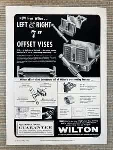 Wilton Offset-Schraubstöcke Spannwerkzeuge Schiller Park IL 1962 Vintage Printanzeige - Bild 1 von 1