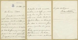 Sir Richard Wallace (1818-1890) - britischer Kunstsammler - signierter Brief - 1873 - Bild 1 von 4