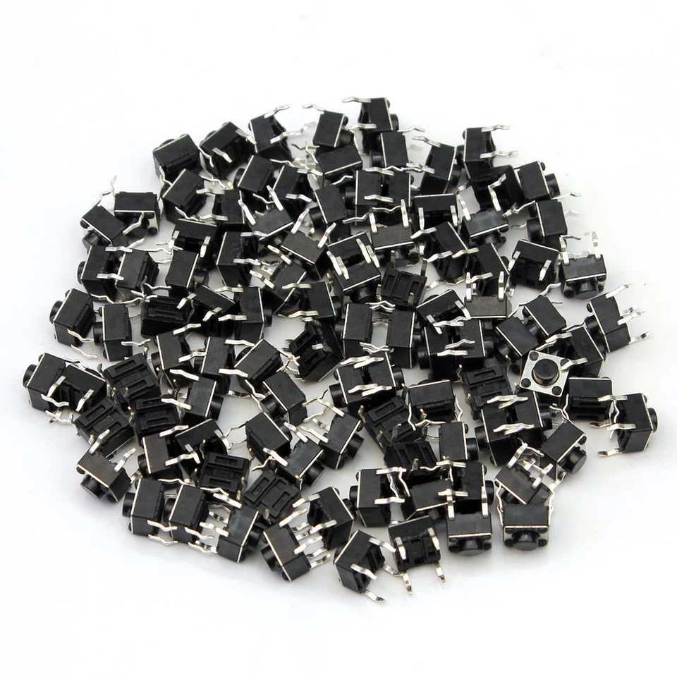 100Pcs Tactile Push Button Switch Tact Switch 6X6X5mm 4-pin DIP - Image 1 of 1
