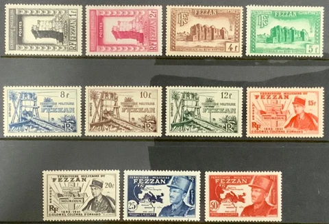 Libya Fezzan #YT43-YT53 Mint CV€56.00 1949 LeClerc Ornano Djerma Tomb [2N1-2N11] Cover