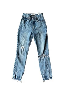 Abercrombie Mom High Rise Jeans Gr. 00 24 Distressed Raw Hem - Bild 1 von 7