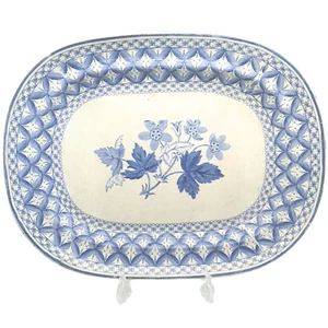Antike original georgische SPODE Germanium Platte blau weiß um 1830 Servierplatte - Bild 1 von 24