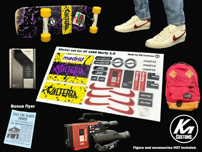 Juego de pegatinas corte beso escala 1/6 Hot Toys Regreso al futuro Marty Mcfly mms257 Foto 1 de 2