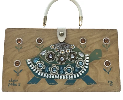 Vintage Enid Collins of Texas Slow Poke II Box Bag 1964 Wooden Hand Bag - Image 1 of 4