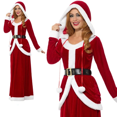 Ms Claus Costume Christmas Miss Santa Womens Ladies Adult Fancy Dress Uk 8-22 - Image 1 of 2