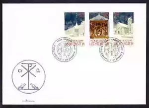 LIECHTENSTEIN 1992 CHRISTMAS NATIVITY & CHIRCHES SET FDC UNADDR - Picture 1 of 1