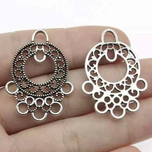 Silver Earring Connectors - Jewellery Making - 6 pack - Model 14 - Picture 1 of 1