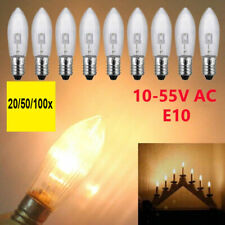 20/50/100 Stk E10 LED Ersatzbirnen Top Kerze für Lichterketten Lampe 10V-55V AC