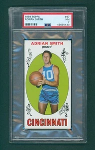 1969 Topps Basketball Card - #97 Adrian Smith RC, PSA 7 NM - Picture 1 of 2