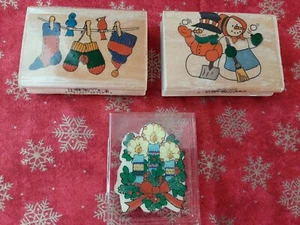 Christmas/Winter Rubber Stamps By Inkadinkado And Westwater Enterpris 1999 Craft - Picture 1 of 8