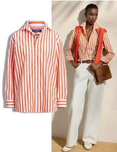 RALPH LAUREN COLLECTION Gr. 12 Capri Relaxed Fit orange gestreift Baumwolle Hemd - Bild 1 von 7