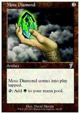 MTG magic cards 2x x2 Light Play, English Moss Diamond 7th Edition