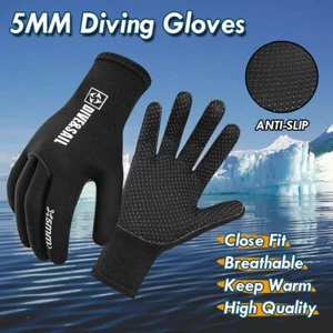 Guanti Scuba Neri 5mm Neoprene Antigraffio Guanti Nuoto Inverno Immersioni Calde - Foto 1 di 8
