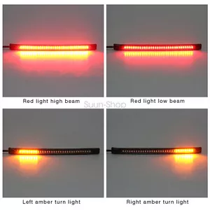 2Pcs 8" Motorcycle 48 LED Integrated Brake Stop Turn Signal Tail Light Strip Bar - Picture 1 of 11