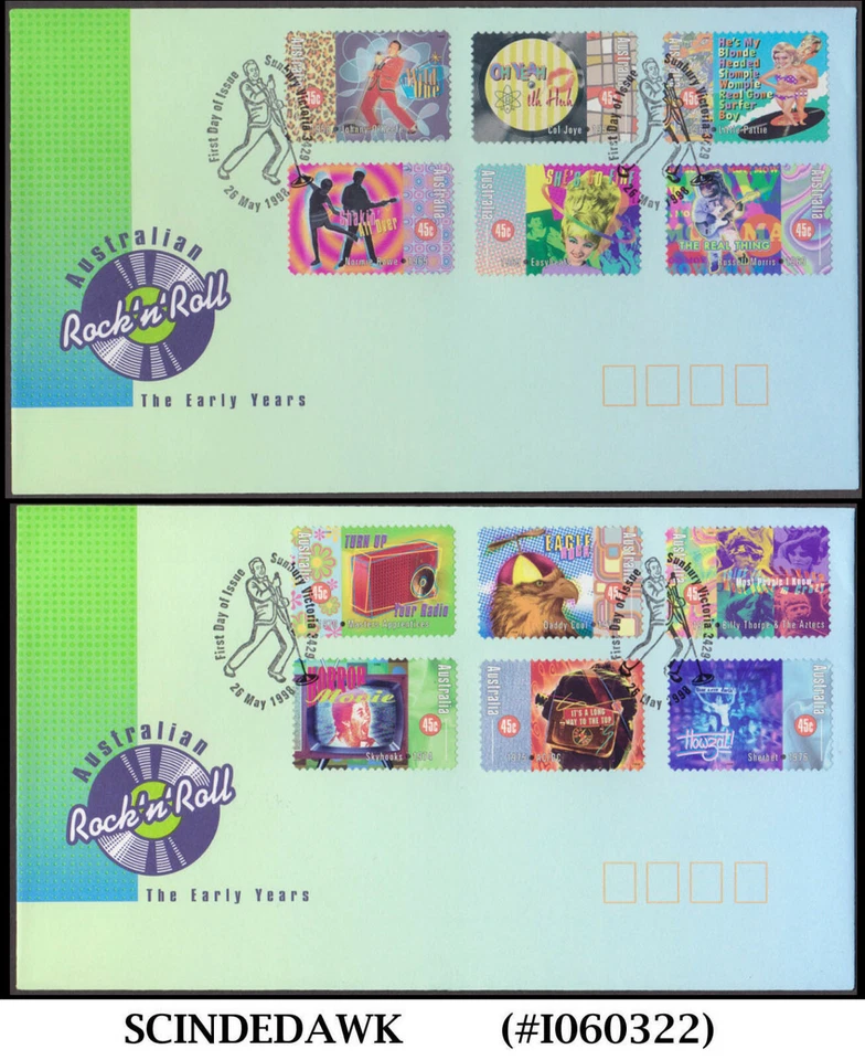 AUSTRALIA - ROCK N ROLL AUSTRALIANO 1998 / MÚSICA - 2FDC Foto 1 de 1