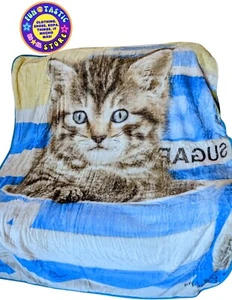 Royal Plush Raschel THROW CAT IN CUP. Sz 50x60" Soft Warm Blanket - Picture 1 of 3