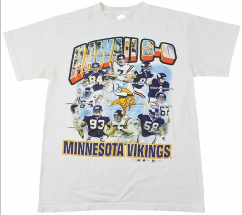 Minnesota Vikings T Shirt Hawaii 9-0 1998 Vintage 90s NFL Sport Football Team Cover