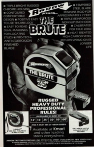1993 Vintage Print Ad Arrow Presents The Brute Measuring Tape Kmart Rugged - Picture 1 of 2