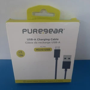 PureGear 6ft Micro USB Charging Cable – USB-A to Micro-USB – New Sealed - Picture 1 of 1