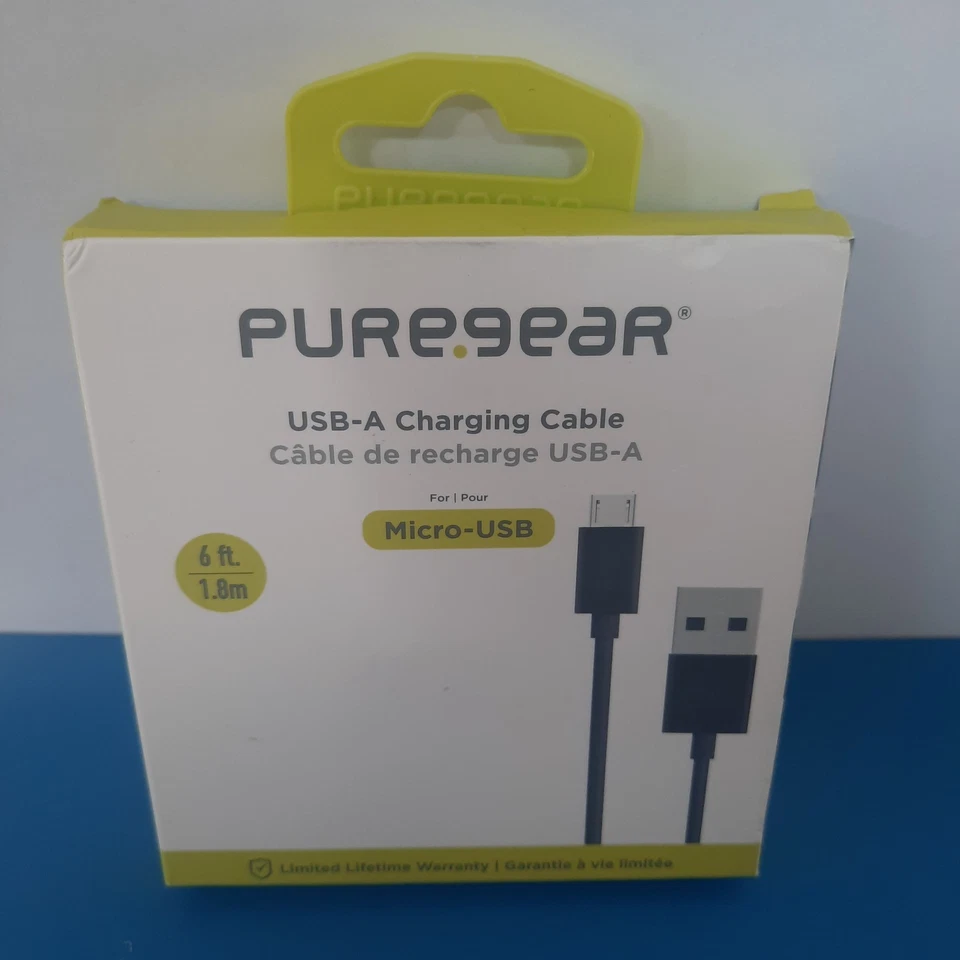 PureGear 6ft Micro USB Charging Cable – USB-A to Micro-USB – New Sealed - Image 1 of 1