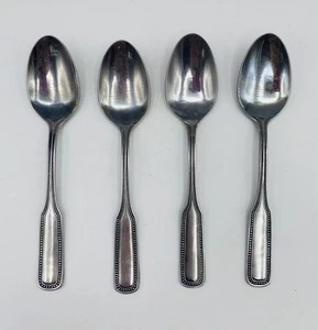 Set di 4 - SALEM 1776 cucchiaini posate inox argenteria bordo perline - Foto 1 di 4