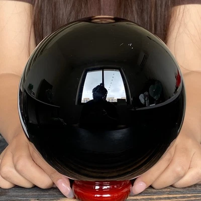 9.39LB Polished Obsidian Sphere - Mirror Black Crystal Ball - Image 1 of 4