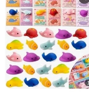Valentines Day Gift Cards with Mochi Squishy Toys - 28PCS Dolphins Turtles Dinos - Picture 1 of 6