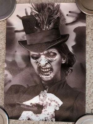 Scary Woman Gruesome Photo Poster Prints 9" X 13" Canvas Halloween Durable  - Image 1 of 4