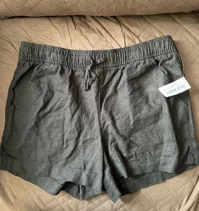 Girls Old Navy Black Linen Shorts Size 14-16 XL New With Tags - Picture 1 of 3