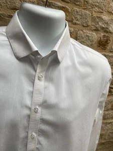 DKNY Men’s White Long Sleeve Button Up Shirt Size 41 Slim Fit 16 L Designer - Picture 1 of 10