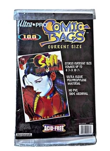 Ultra Pro Comic Bags 100 Stk Current Size 6 7/8 X 10 1/2 Ultra Clear Sleeves NEU - Bild 1 von 2
