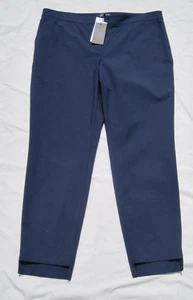 Pantalón ajustado Lafayette 148 NY Manhattan azul real talla 14 paso dobladillo algodón elástico - Imagen 1 de 9