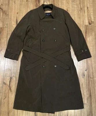 Gabardina vintage Ralph Lauren RRL 42L para hombre forrada de doble botonadura con cinturón de lana Foto 1 de 4