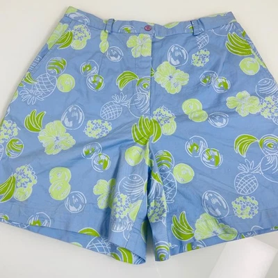 Bermudas para mujer Lilly Pulitzer talla 4 azul verde estampado de frutas tropicales Foto 1 de 4