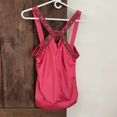 New NWT Fredericks of Hollywood Womens Size Small Y2K Party Tank Top Coral Pink - Image 1 of 4