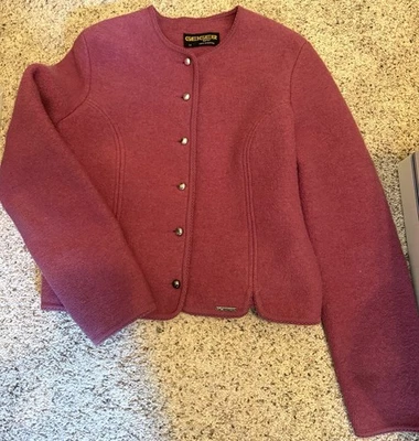 Geiger Tyrol Cardigan Mauve Pink Wool Button Up Sweater Size 42 (US 14) - Image 1 of 4