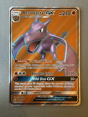 Pokemon Aerodactyl GX Full Art Holo Ultra Rare Card 224/236 Unified Minds - Image 1 of 2