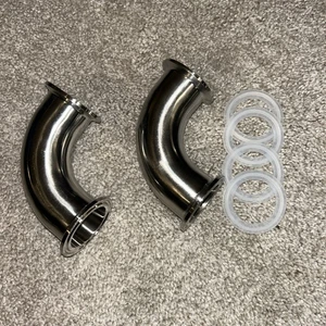 2" Tri Clamp Winkel 90 Grad Edelstahl 304 Sanitär Rohrverschraubung - Bild 1 von 6