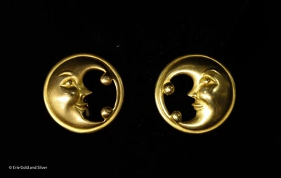 Vintage Kieselstein-Cord 1988 18k Gold Crescent Moon Clip On Earrings - Image 1 of 4